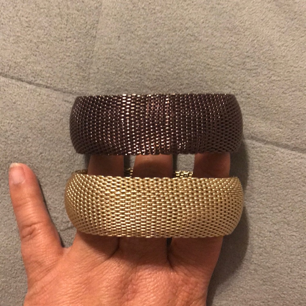 Set of 2 metal mesh bracelets